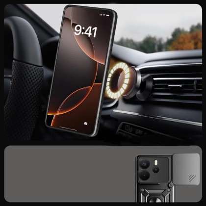 Удароустойчив калъф за Xiaomi Redmi Note 14 4G / LTE от Tech-Protect CamShield Pro - Black