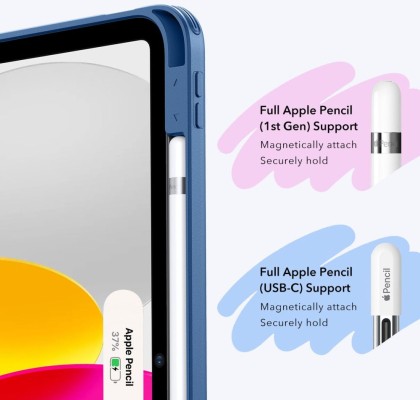 Силиконов тефтер за iPad 10 (10.9" 2022) / 11 (11” 2025) от ESR Flip Hybrid -  Navy Blue