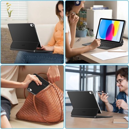Магнитен калъф с клавиатура за iPad 10 (10.9" 2022) / 11 (11" 2025) от Tech Protect Smartcase Magnetic+ - Черен