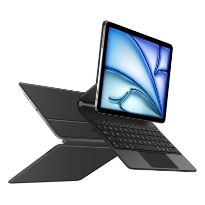 Магнитен калъф с клавиатура за iPad Air 4 / 5 (10.9" 2020-2022) / 6 / 7 (11" 2024-2025) от Tech Protect Smartcase Magnetic+ - Черен