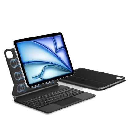 Магнитен калъф с клавиатура за iPad Air 4 / 5 (10.9" 2020-2022) / 6 / 7 (11" 2024-2025) от Tech Protect Smartcase Magnetic+ - Черен