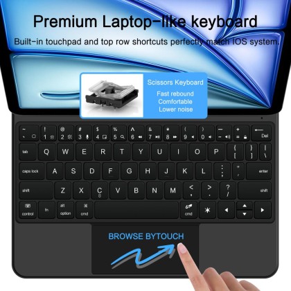 Магнитен калъф с клавиатура за iPad Air 4 / 5 (10.9" 2020-2022) / 6 / 7 (11" 2024-2025) от Tech Protect Smartcase Magnetic+ - Черен