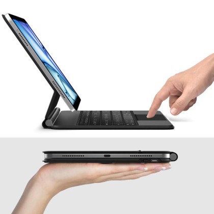 Магнитен калъф с клавиатура за iPad Air 4 / 5 (10.9" 2020-2022) / 6 / 7 (11" 2024-2025) от Tech Protect Smartcase Magnetic+ - Черен
