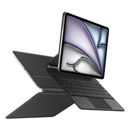 Магнитен калъф с клавиатура за iPad Pro 4/5/6 (12.9" 2020/2021/2022) / Air 1/2 (13" 2024-2025) от Tech Protect Smartcase Magnetic+ - Черен