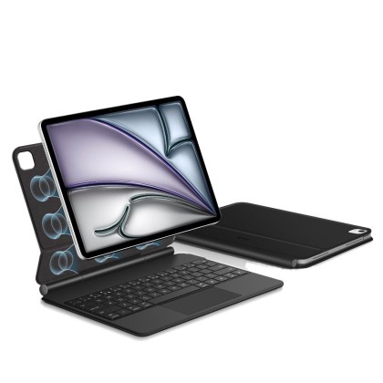 Магнитен калъф с клавиатура за iPad Pro 4/5/6 (12.9" 2020/2021/2022) / Air 1/2 (13" 2024-2025) от Tech Protect Smartcase Magnetic+ - Черен