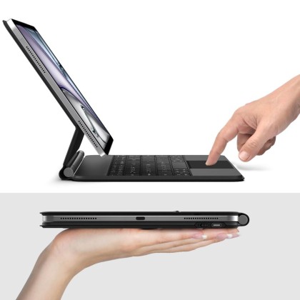 Магнитен калъф с клавиатура за iPad Pro 4/5/6 (12.9" 2020/2021/2022) / Air 1/2 (13" 2024-2025) от Tech Protect Smartcase Magnetic+ - Черен