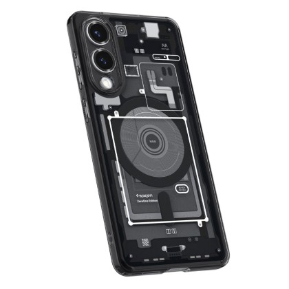 Удароустойчив кейс с MagSafe за Samsung Galaxy S25 Edge от Spigen Ultra Hybrid - Zero One Black