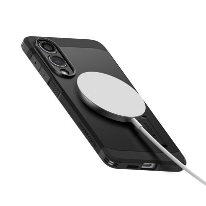 Удароустойчив, твърд кейс с MagSafe за Samsung Galaxy S25 Edge от Spigen Tough Armor Mag - Черен