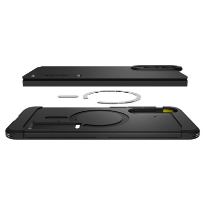 Удароустойчив, твърд кейс с MagSafe за Samsung Galaxy S25 Edge от Spigen Tough Armor Mag - Черен