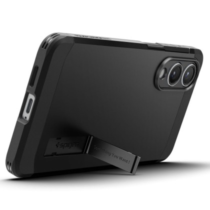 Удароустойчив, твърд кейс с MagSafe за Samsung Galaxy S25 Edge от Spigen Tough Armor Mag - Черен