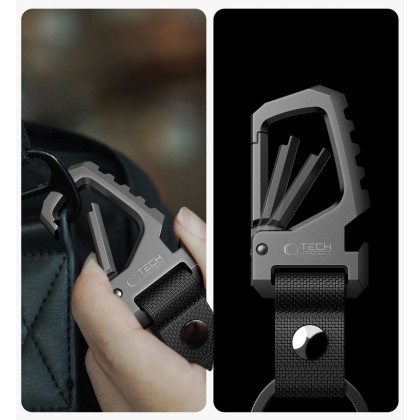 Ключодържател с карабинер от Tech Protect Slidelock - Gunmetal