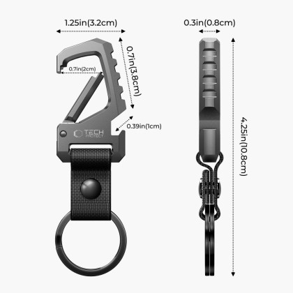 Ключодържател с карабинер от Tech Protect Slidelock - Gunmetal