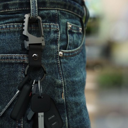 Ключодържател с карабинер от Tech Protect Slidelock - Gunmetal