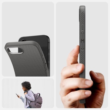 Силиконов кейс за iPhone 16e от Spigen Liquid Air - Marble Grey