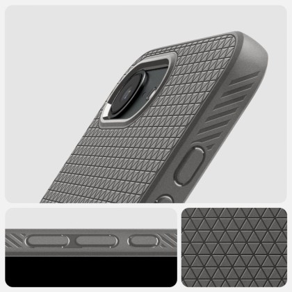 Силиконов кейс за iPhone 16e от Spigen Liquid Air - Marble Grey