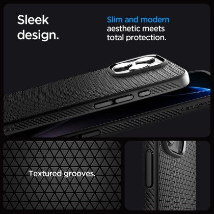 Тънък кейс с MagSafe за iPhone 16 Pro Max от Spigen Liquid Air "T" Mag - Черен