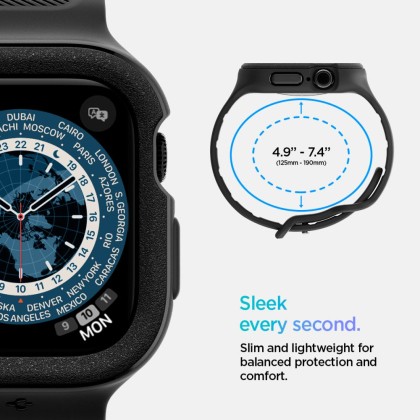 Каишка с кейс за Apple Watch 10 (42 мм) от Spigen Vault Pro - Черна