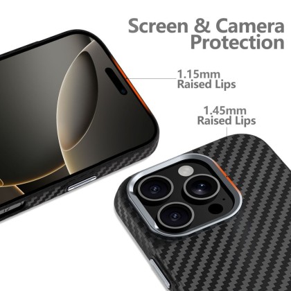 Карбонов кейс за Samsung Galaxy S25 Ultra от Tech-Protect Ion Carbon - Black/Silver