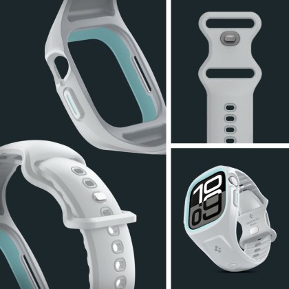 Каишка с кейс за Apple Watch 10 (46mm) от Spigen Liquid Air Pro - Grey