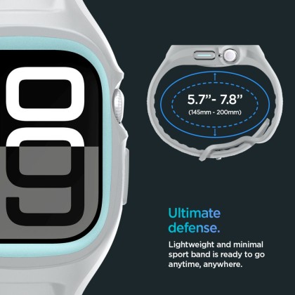 Каишка с кейс за Apple Watch 10 (46mm) от Spigen Liquid Air Pro - Grey
