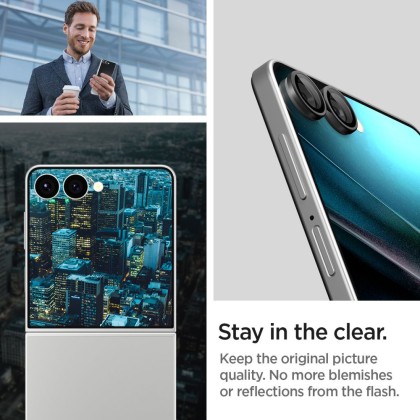 2 броя стъклени протектор за камера на Samsung Galaxy Z Flip 7 от Spigen Optik Pro Glas.TR.Ez Fit - Black