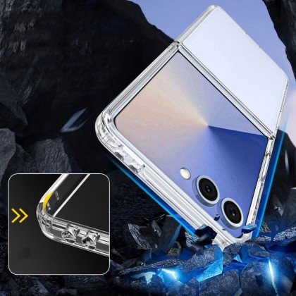 Хибриден кейс за Samsung Galaxy Z Flip 7 от Tech-Protect Flexair Hybrid - Clear