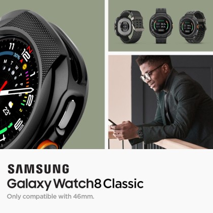 Удароустойчив калъф за Samsung Galaxy Watch 8 Classic (46mm) от Spigen Liquid Air - Matte Black