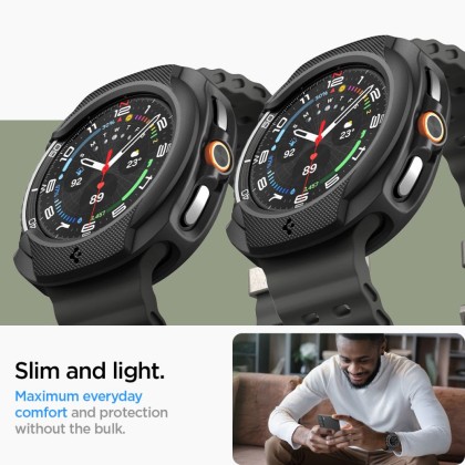 Удароустойчив калъф за Samsung Galaxy Watch 8 Classic (46mm) от Spigen Liquid Air - Matte Black