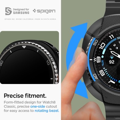 Удароустойчив калъф за Samsung Galaxy Watch 8 Classic (46mm) от Spigen Liquid Air - Matte Black