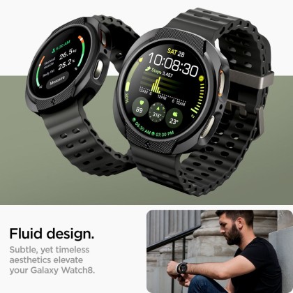 Удароустойчив калъф за Samsung Galaxy Watch 8 (44mm) от Spigen Liquid Air - Matte Black