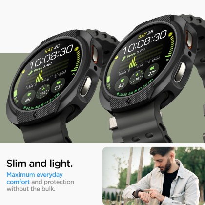 Удароустойчив калъф за Samsung Galaxy Watch 8 (44mm) от Spigen Liquid Air - Matte Black