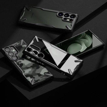 Удароустойчив твърд кейс за Samsung Galaxy S23 Ultra от Ringke Fusion X - Черен
