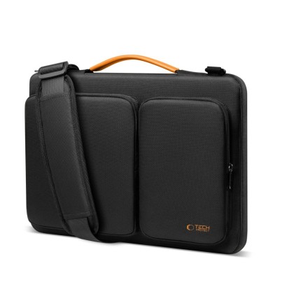 Удароустойчива чанта за лаптоп 13-14 инча с 4 джоба отTech-Protect Defender Bag - Black / Orange