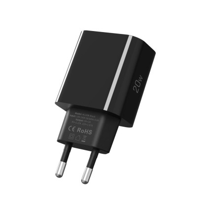 Универсално зарядно с USB-C и PD20W за IOS и Android от Tech-Protect NC20W - Black