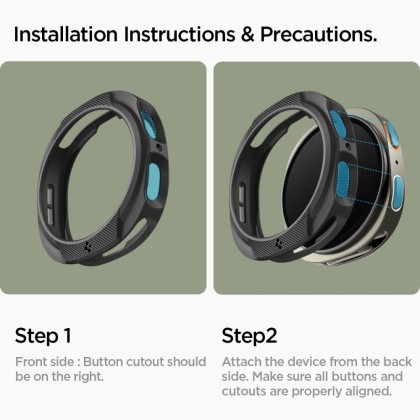 Удароустойчив калъф за Samsung Galaxy Watch 8 (40mm) от Spigen Liquid Air - Matte Black