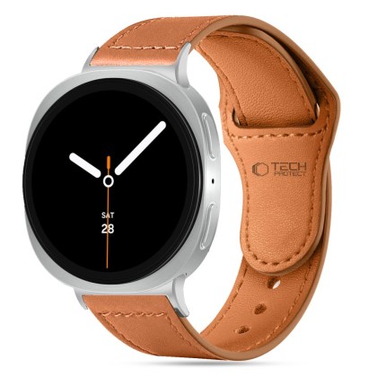 TECH-PROTECT LEATHERFIT SAMSUNG GALAXY WATCH 8 / CLASSIC (40 / 44 / 46 MM) BROWN