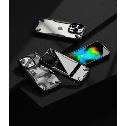 Удароустойчив твърд кейс за iPhone 14 Pro от Ringke Fusion X - Черен