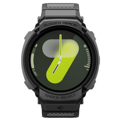 Удароустойчив кейс с каишка за Samsung Galaxy Watch 8 (44mm) от Spigen Rugged Armor Pro - Matte Black