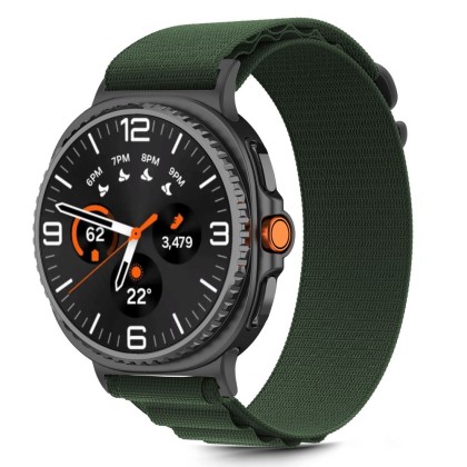 Текстилна каишка за Samsung Galaxy Watch 8 / Classic (40 / 44 / 46 mm) от Tech-Protect Nylon Pro - Army Green