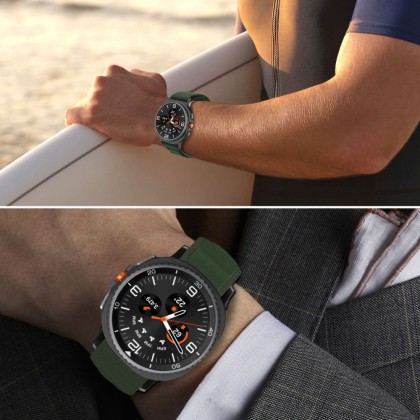 Текстилна каишка за Samsung Galaxy Watch 8 / Classic (40 / 44 / 46 mm) от Tech-Protect Nylon Pro - Army Green
