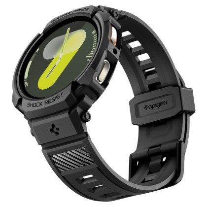 Удароустойчив кейс с каишка за Samsung Galaxy Watch 8 (40mm) от Spigen Rugged Armor Pro - Matte Black