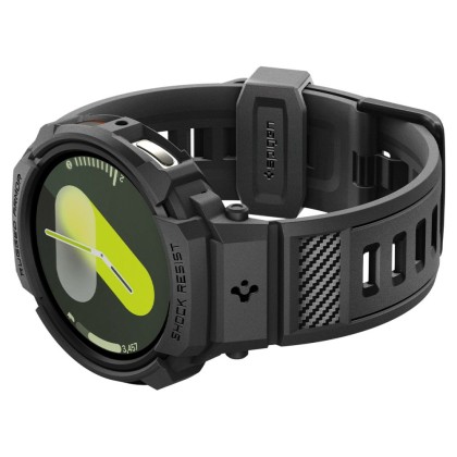 Удароустойчив кейс с каишка за Samsung Galaxy Watch 8 (40mm) от Spigen Rugged Armor Pro - Matte Black