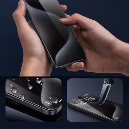 2 x Стъклен протектор за дисплей на iPhone 16 Pro Max / 17 Pro Max / 18 Pro Max от Tech-Protect Glass Fit+ - Clear