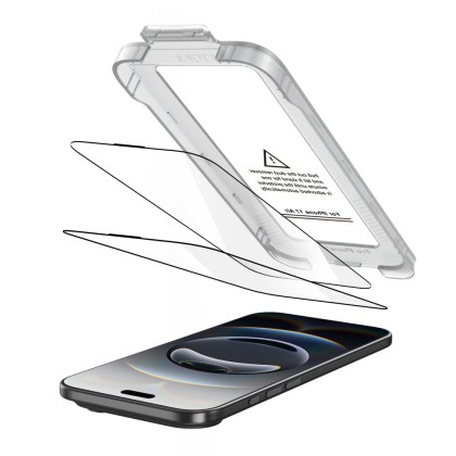 2 броя стъклени протектори за дисплей на iPhone 17 Air от Tech-Protect Quick Set+ - Black