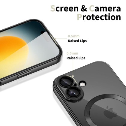 Твърд кейс с MagSafe и протектор за камерата на iPhone 17 от Tech-Protect MagFlex - Shiny Black