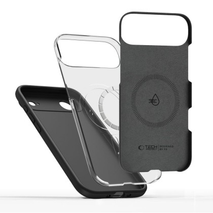 Твърд силиконов кейс с MagSafe за iPhone 17 Air от Tech-Protect Silicone - Black