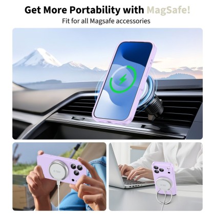 Твърд силиконов кейс с MagSafe за iPhone 17 Pro от Tech-Protect Silicone - Mauve