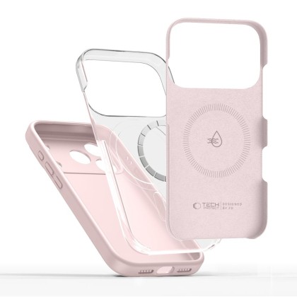 Твърд силиконов кейс с MagSafe за iPhone 17 Pro от Tech-Protect Silicone - Pink Pearl