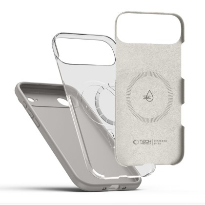 Твърд силиконов кейс с MagSafe за iPhone 17 Air от Tech-Protect Silicone - Stone Grey