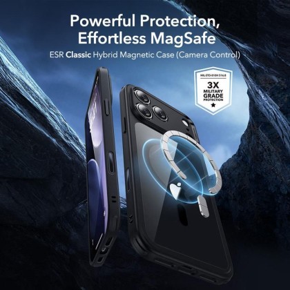 ESR CLASSIC HYBRID MAGSAFE & TEMPERED GLASS IPHONE 17 PRO MAX CLEAR/BLACK